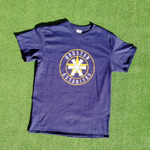 Houston Astros MLB Asterisk Over Star Logo Funny/Joke/Humor Adult Med Shirt New - Picture 3 of 3